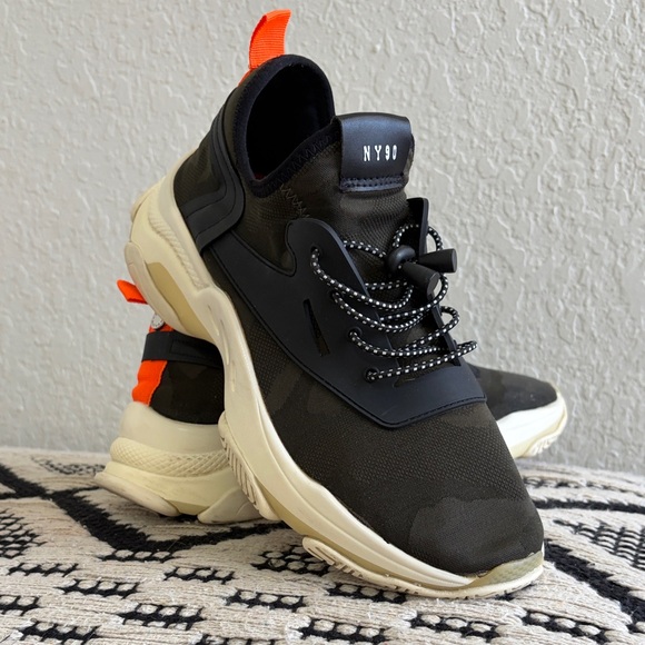 Steve Madden Camo Black and Orange Sneakers - Picture 4 of 10